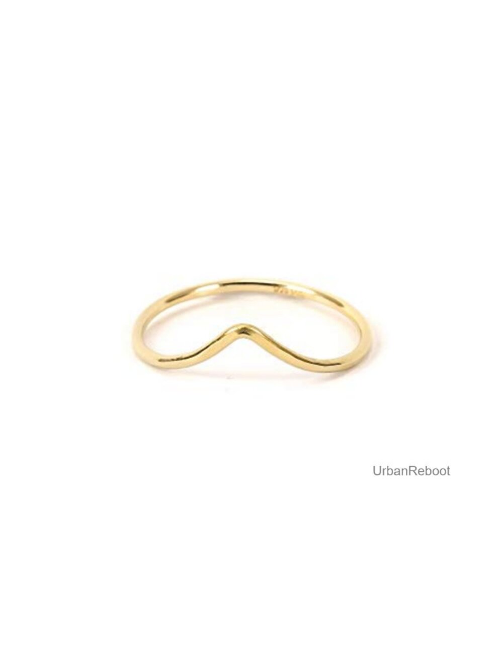 Hammered Chevron Stacking Ring 14K Gold Filled Size 8